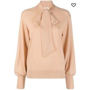 Chloé Bow-Tie Wool Knit Sweater worn by Kate Beckinsale